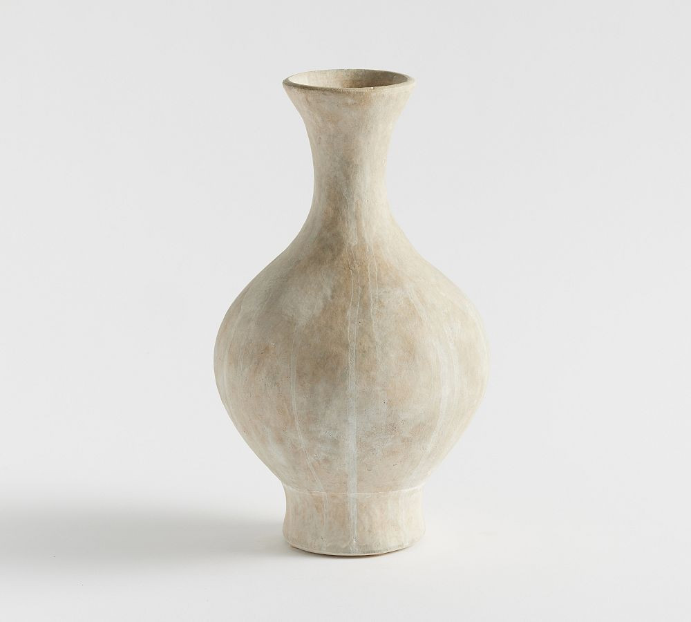 Artisan Studio Handcrafted Ceramic Vase, Bulb, Natural | Pottery Barn (US)