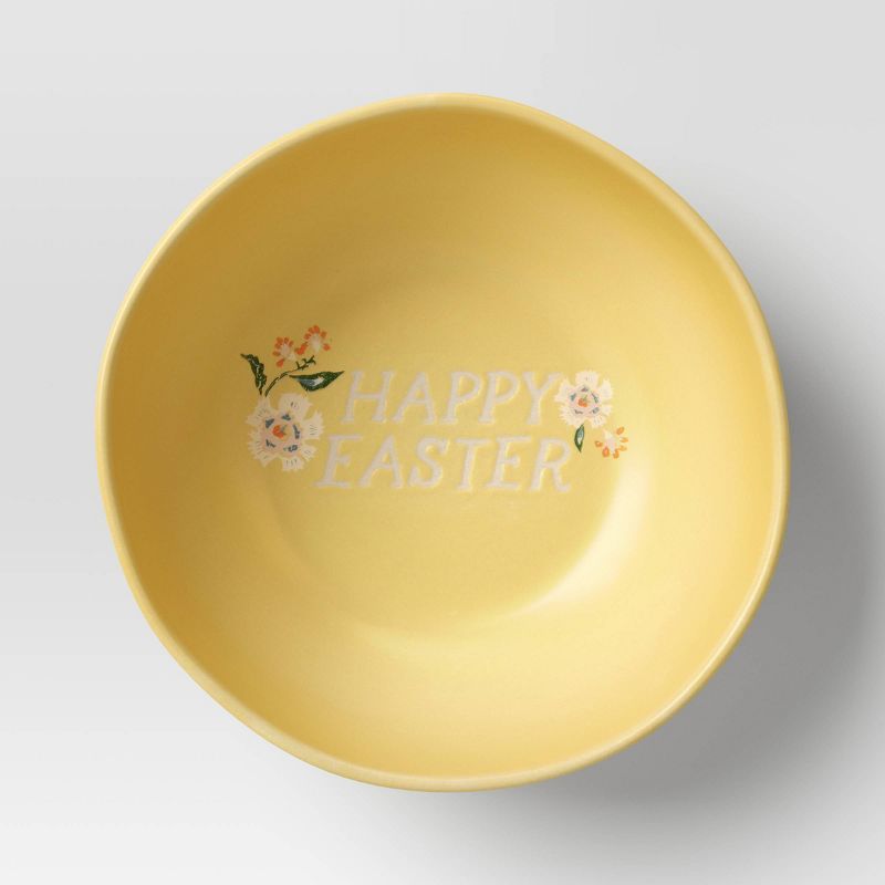 95.5oz Stoneware Happy Easter Serving Bowl Yellow - Threshold™ | Target