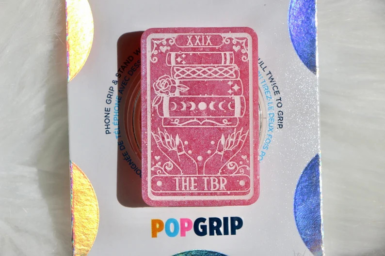 The TBR Tarot Card Resin Pink Pearlescent Kindle Grip | Tarot Book Kindle Grip | Witchy Book Them... | Etsy (US)