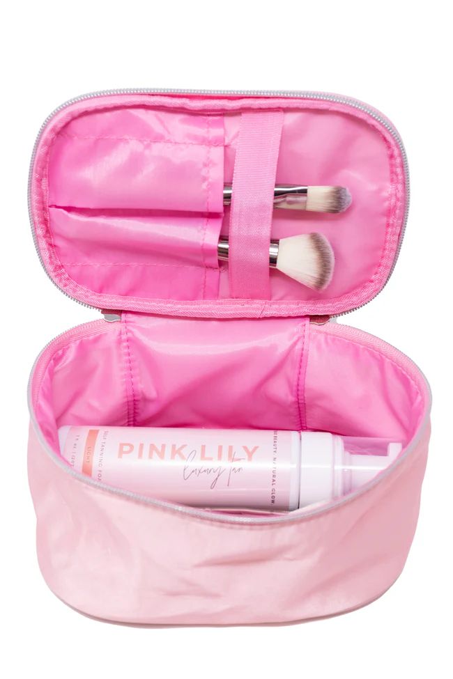 Familiar Style Blush Makeup Bag DOORBUSTER | The Pink Lily Boutique