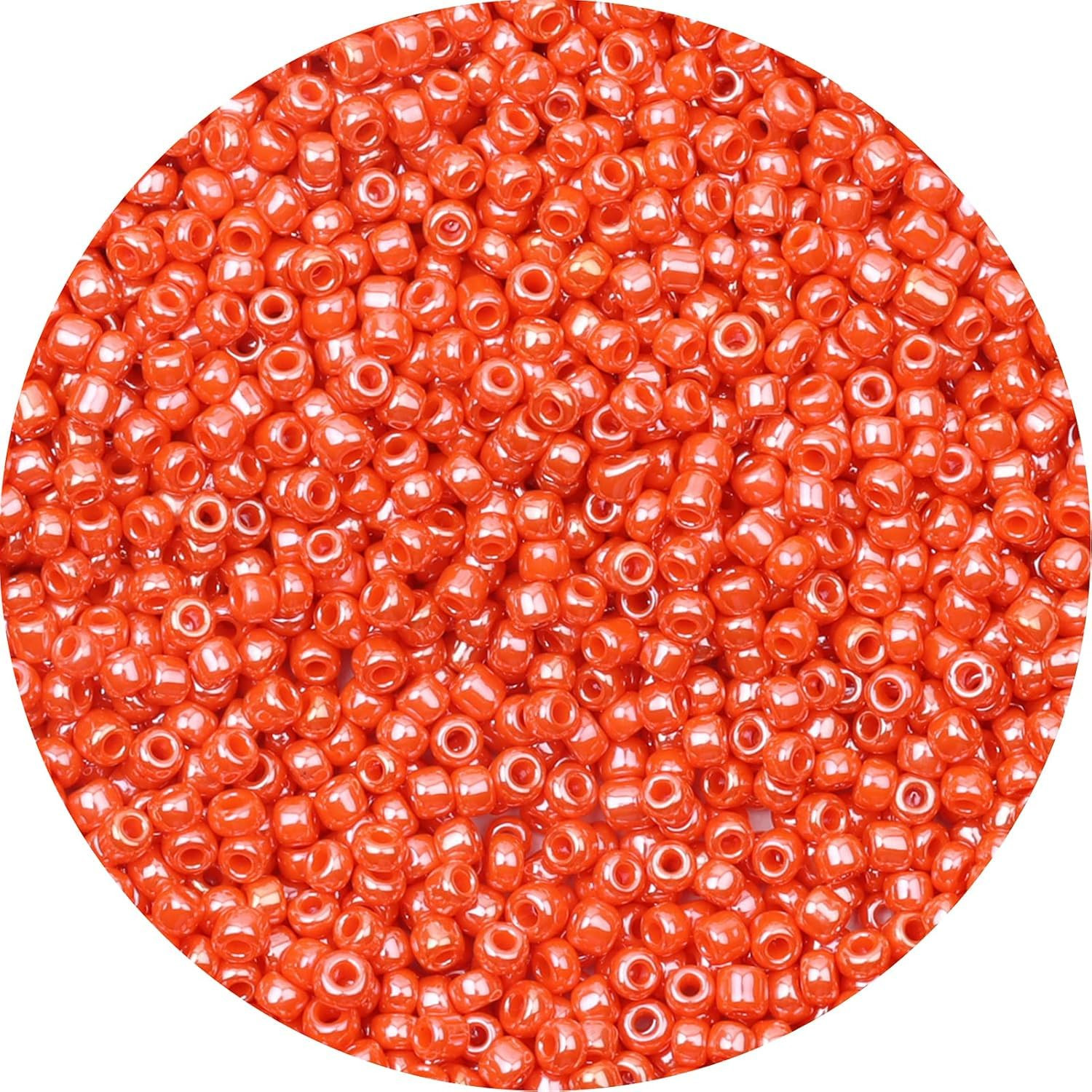2000pcs Orange Red Color Glass Seed Beads Bulk -Small Pony Bead, Waist Spacer Beads for Bracelet,... | Amazon (US)