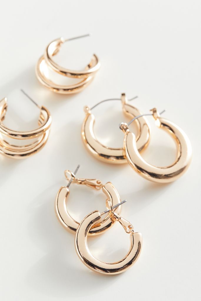 Everyday Mini Gold Hoop Earring Set | Urban Outfitters (US and RoW)