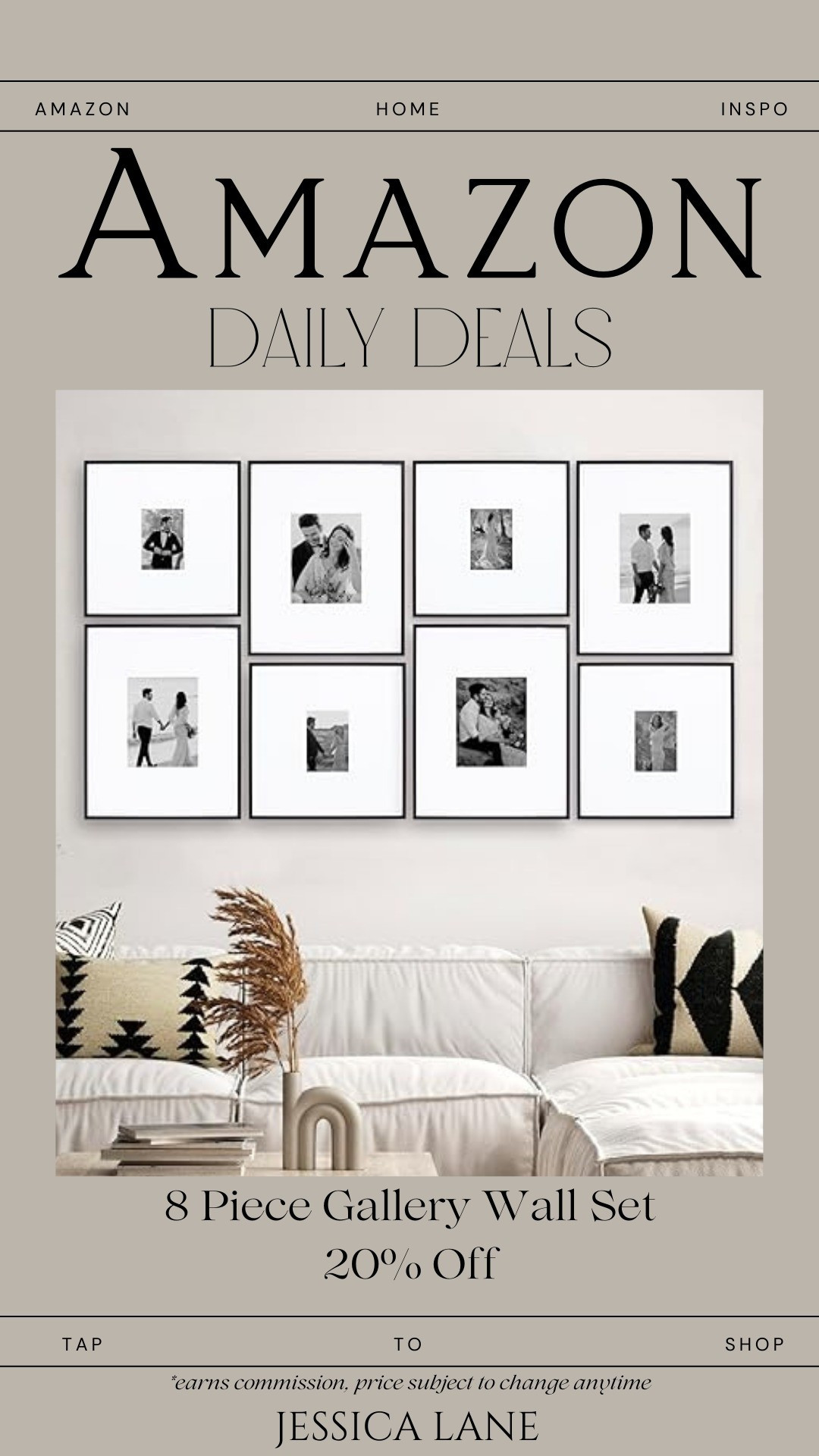 Love a finished look without the guesswork 🤍 This 8-piece gallery wall set with black frames + white matting makes it so easy to create a polished display. #AmazonHome #LTKHome #GalleryWall

#LTKHome #LTKSaleAlert #LTKStyleTip