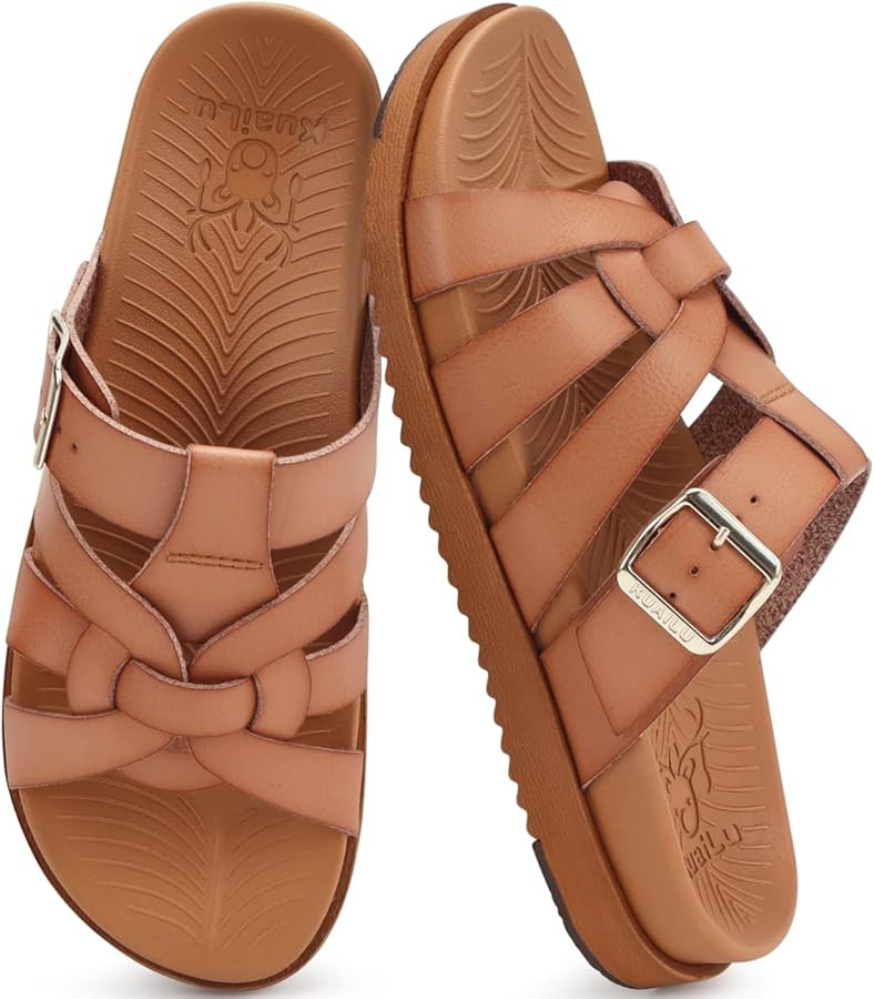 KuaiLu Gladiator Sandals for Women with Comfortable Arch Support Summer Beach Vacation Walking Tr... | Amazon (US)