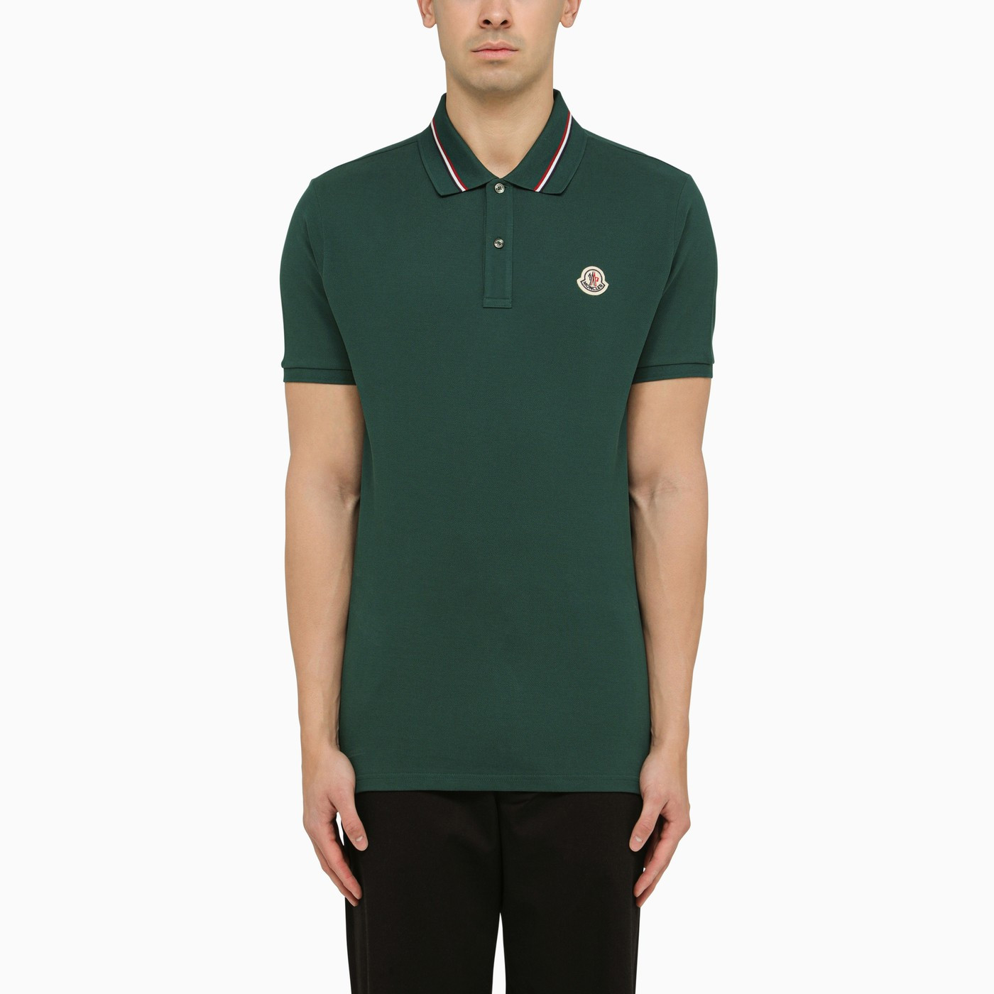Green cotton polo shirt with logo | The Double F