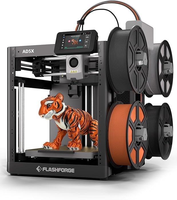 FLASHFORGE AD5X Multi-Color 3D Printer, CoreXY 600mm/s High-Speed, 1-Click Auto Leveling, 300°C ... | Amazon (US)