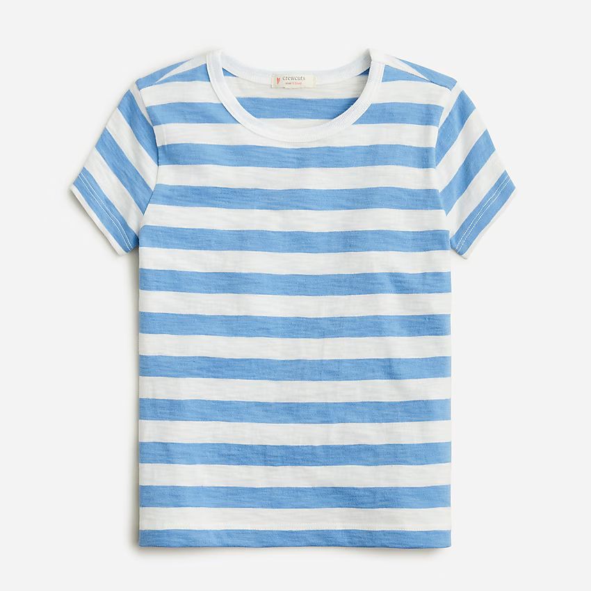 Girls' short-sleeve cropped T-shirt in stripe | J.Crew US