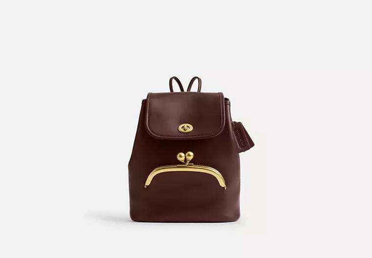 Coach Kisslock Backpack - Women's - Brass/maple | Coach (US)