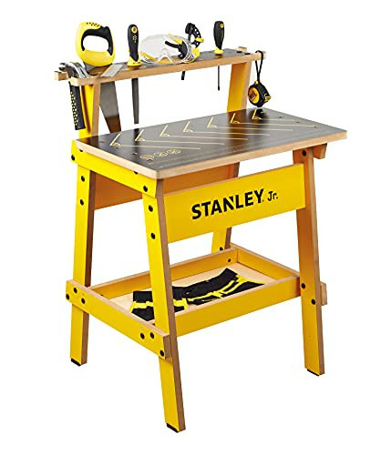 Stanley Jr. WB002-SY Children's Workbench - Let Your Child Play and Learn at The Same Time - Made of Solid and Durable Wood - from 5 Years, Yellow Black | Amazon (US)