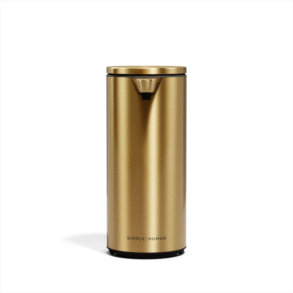 simplehuman Liquid Sensor Pump, 9 oz Automatic Soap Dispenser for Kitchen and Bathroom, Touchless Motion Sensor, Variable Dispense, Rechargeable, No-Drip Spout, High-Grade Brass Stainless Steel | Amazon (US)