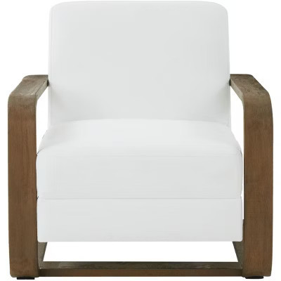 Jayshaw Wood Frame Accen Chair - SFV5107 - White/Brown - Safavieh Couture | Target