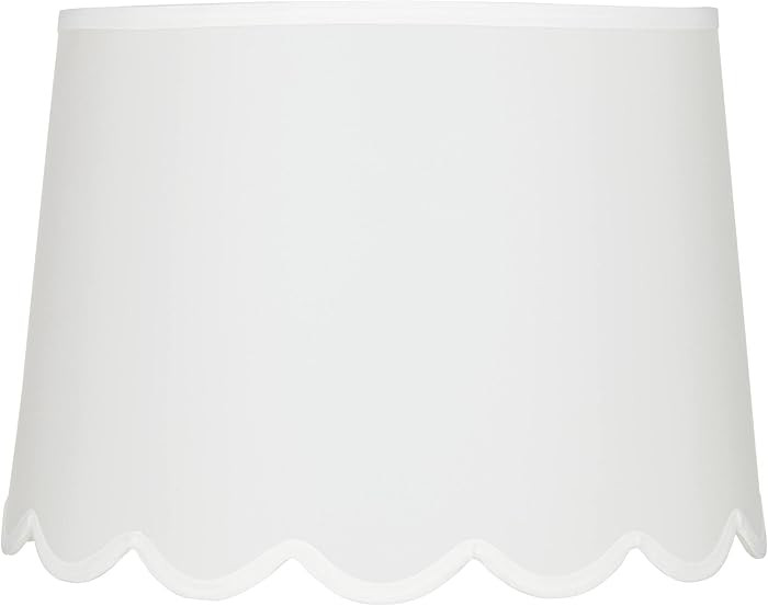 Hardback Scallop Bottom Empire Cottage Core Lamp Shade White Large 13" Top x 15" Bottom x 11" Hig... | Amazon (US)