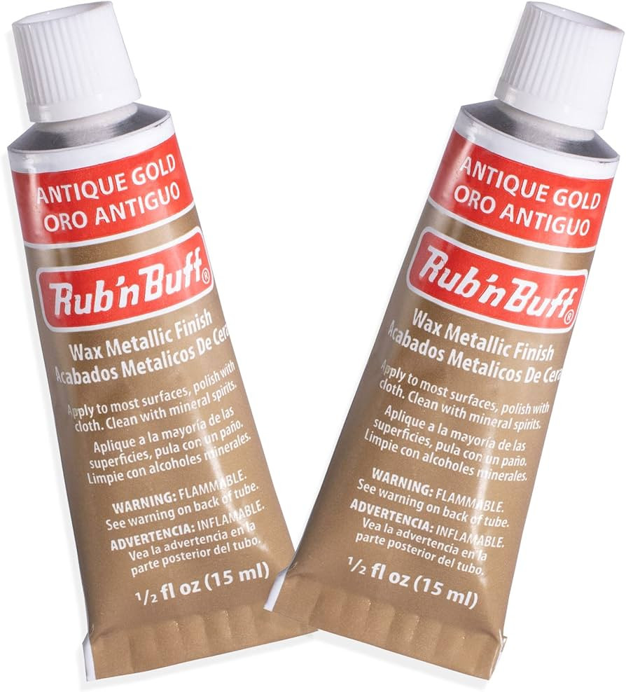 AMACO Rub n Buff Wax Metallic Finish - 2 Rub n Buff Antique Gold 15ml Tubes - Versatile Gilding W... | Amazon (US)