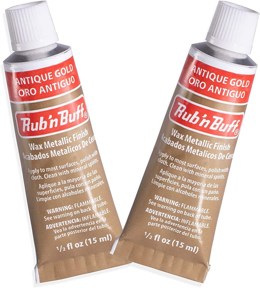 AMACO Rub n Buff Wax Metallic Finish - 2 Rub n Buff Antique Gold 15ml Tubes - Versatile Gilding W... | Amazon (US)