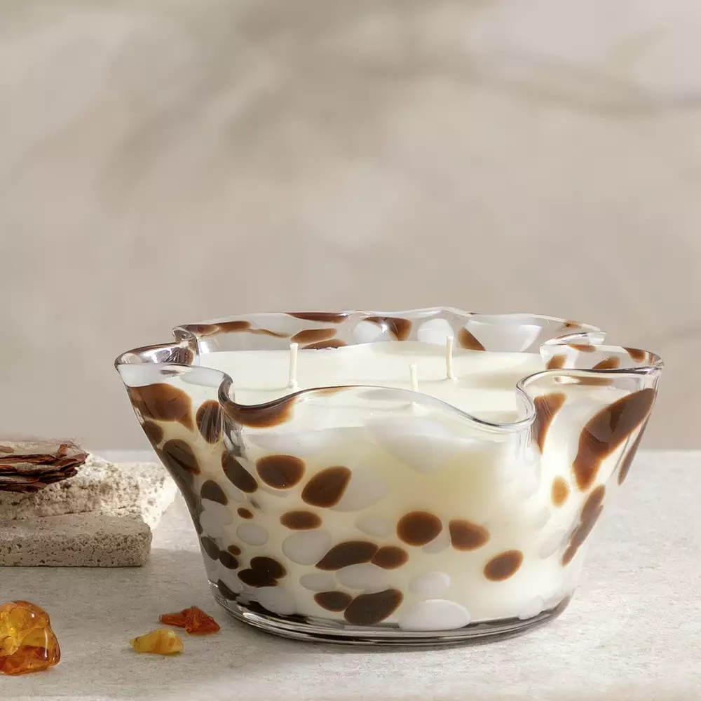 Buy Habitat Large Handkerchief Candle - White Suede & Amber | Candles | Habitat | Habitat UK