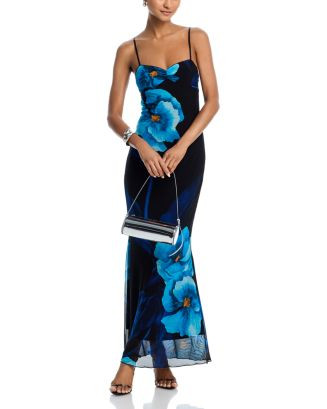 AQUA Floral Mesh Maxi Dress - Exclusive  | Bloomingdale's Women | Bloomingdale's (US)