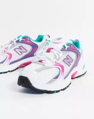 New Balance 530 trainers in white and purple | ASOS (Global)
