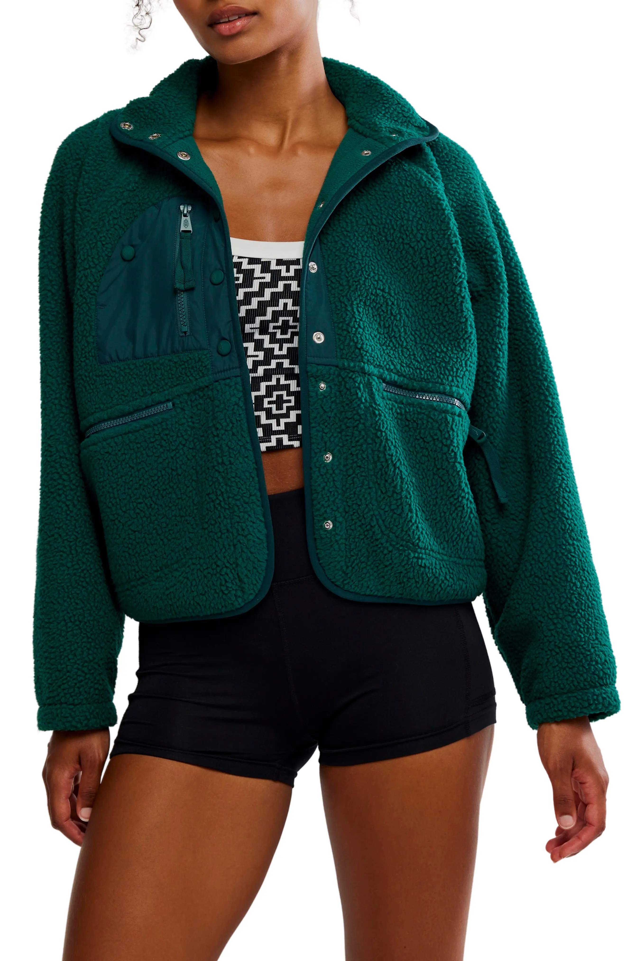 FP Movement by Free People Hit the Slopes Fleece Jacket in Muted Beige at Nordstrom, Size X-Large | Nordstrom