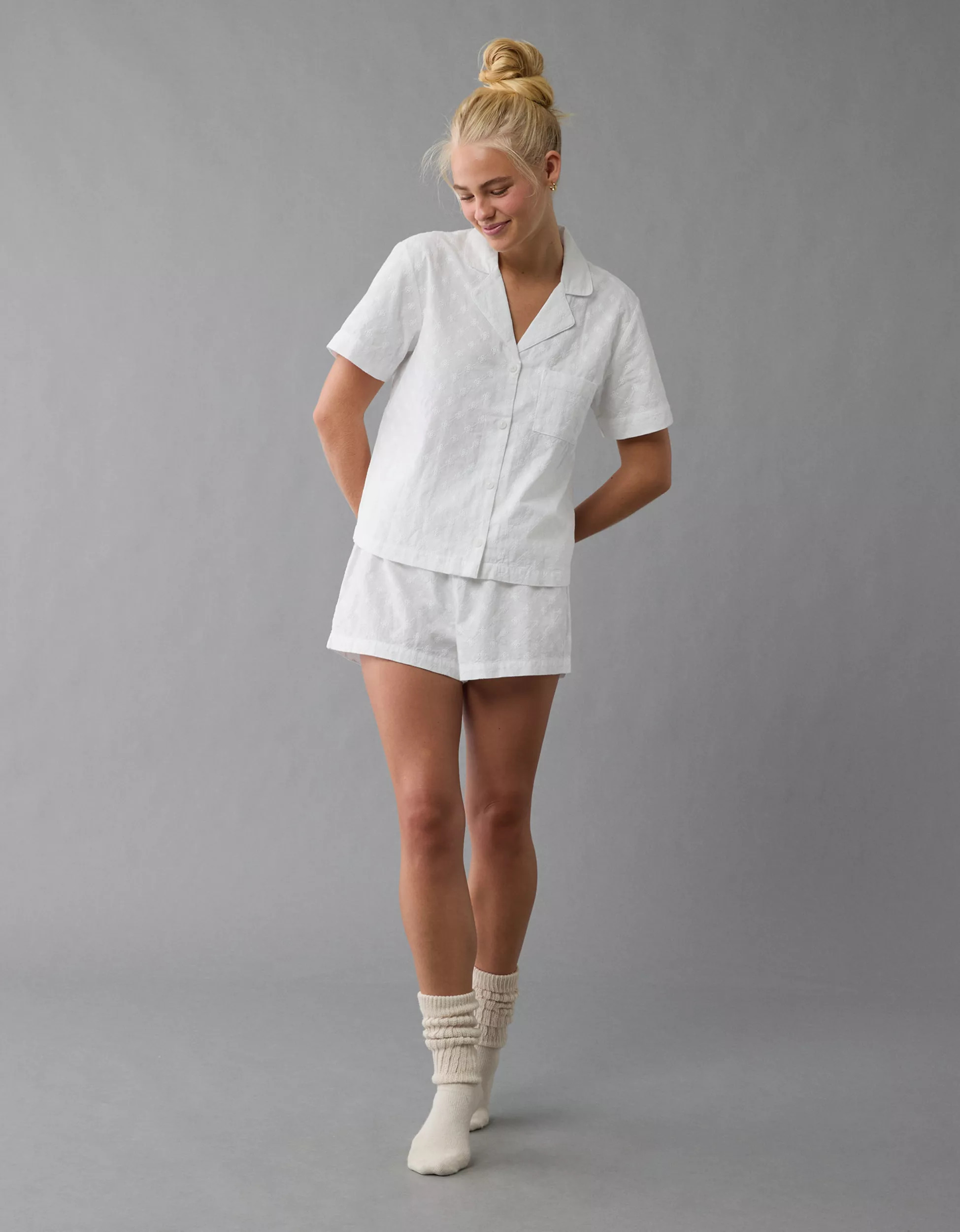 AE Eyelet Button-Up PJ Set | American Eagle Outfitters (US & CA)
