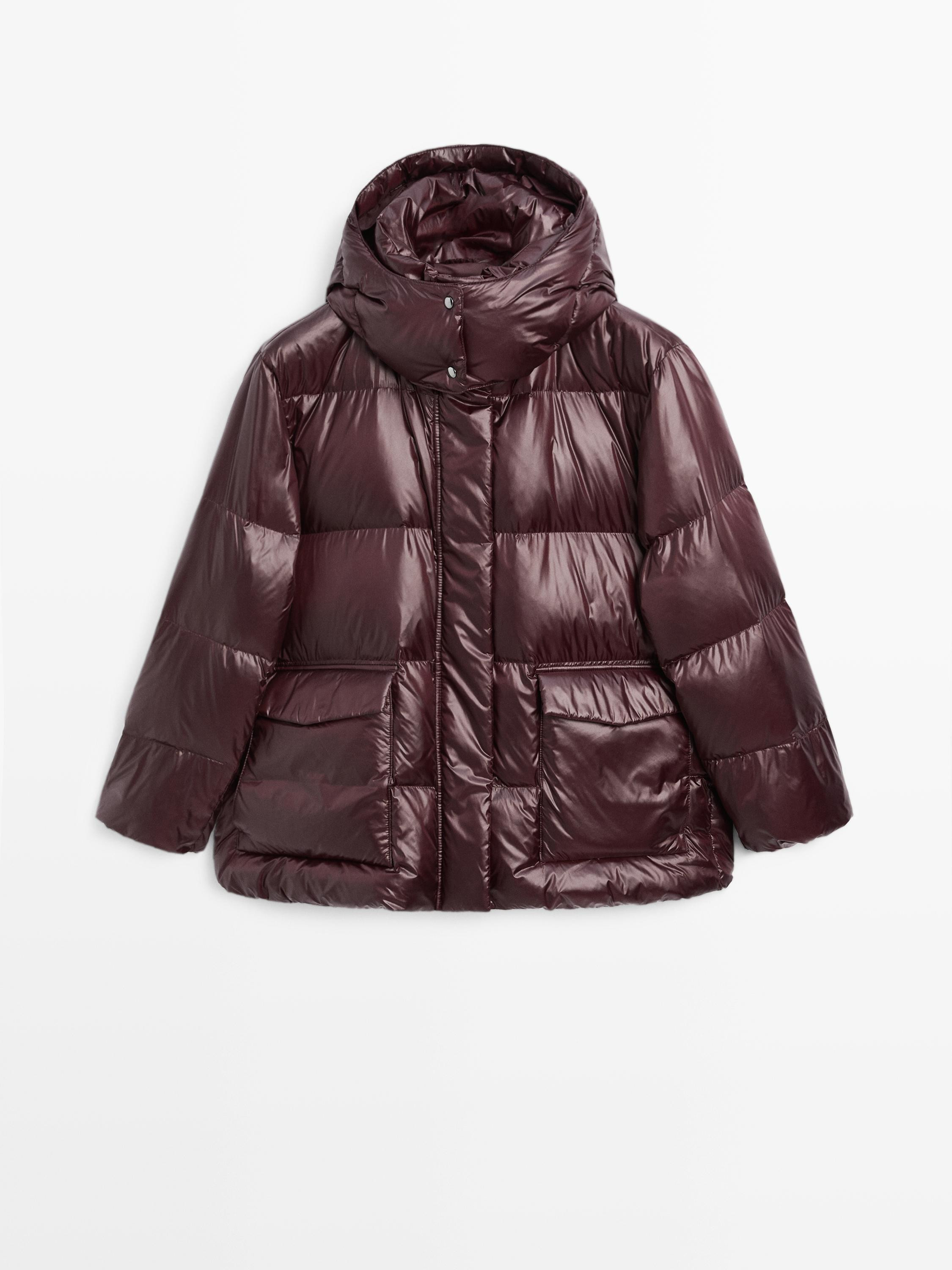 Short water-repellent puffer jacket with hood | Massimo Dutti US