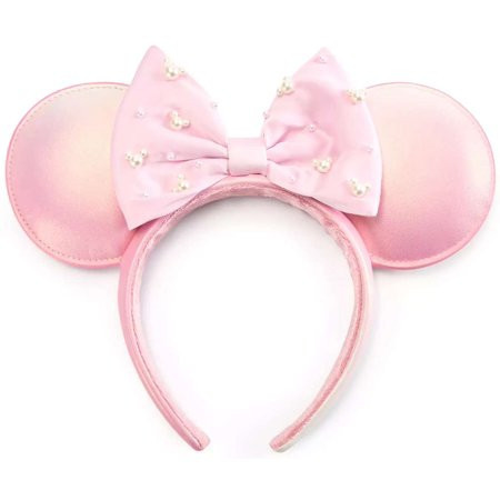 Disney Minnie Mouse Pearled Ear Headband for Adults [Rose Pearl] | Walmart (US)