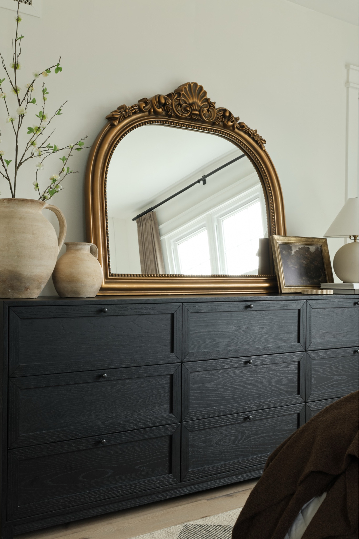 Our new bedroom dresser. Black and 9 drawers perfect for a large blank wall! 

#LTKHome