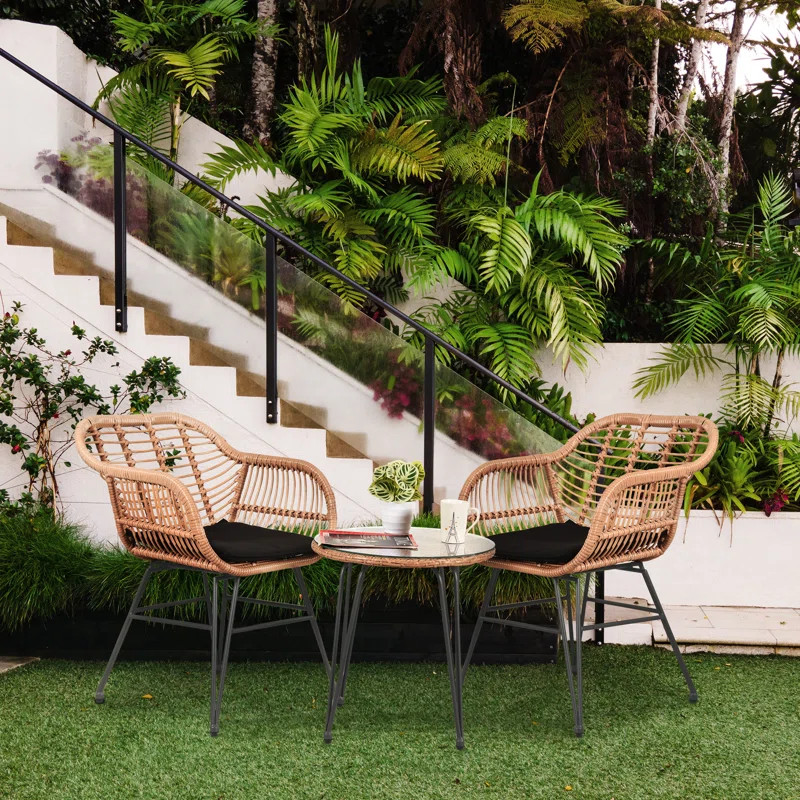 Virgie 2 - Person Outdoor Seating Group with Cushions | Wayfair North America