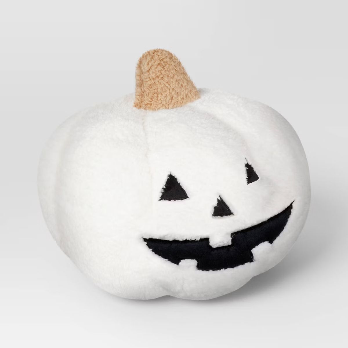 Faux Shearling Pumpkin Halloween Throw Pillow Ivory/Black - Hyde & EEK! Boutique™ | Target