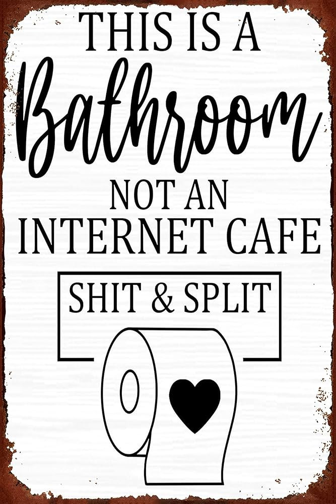 This is a Bathroom Not an Internet Cafe Tin Sign Metal Vintage Tin Signs Bar Cafe Home Wall Decor... | Amazon (CA)