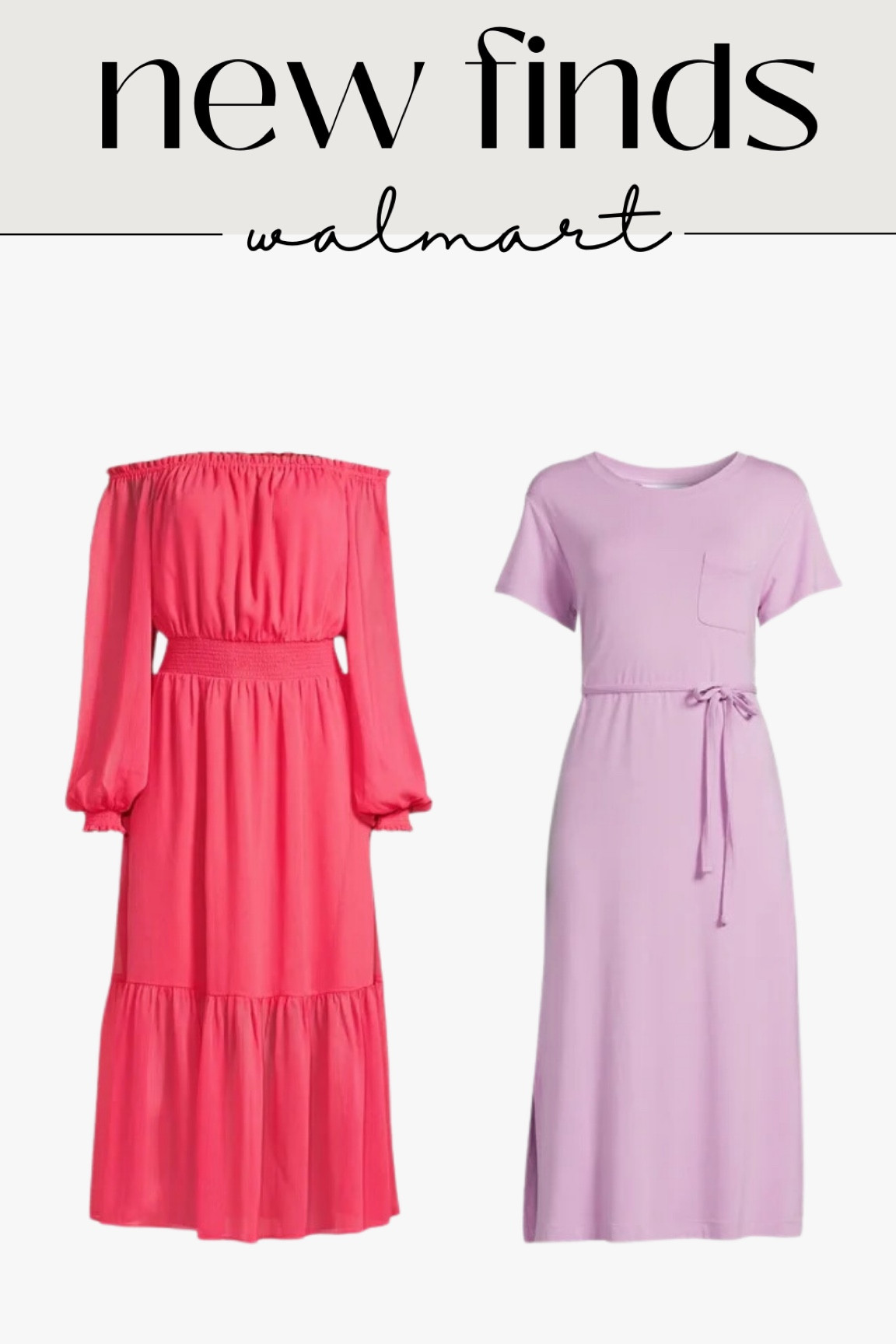 New arrivals at Walmart! These spring dresses are so cute. I love the off the shoulder number and the tshirt dress is so much a good casual piece. 

#LTKfindsunder50 #LTKstyletip #LTKplussize