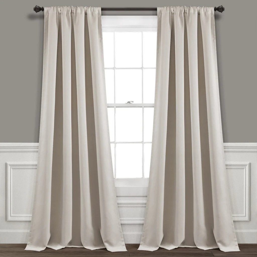 Insulated Rod Pocket Blackout Curtain Panel Set | Lush Decor