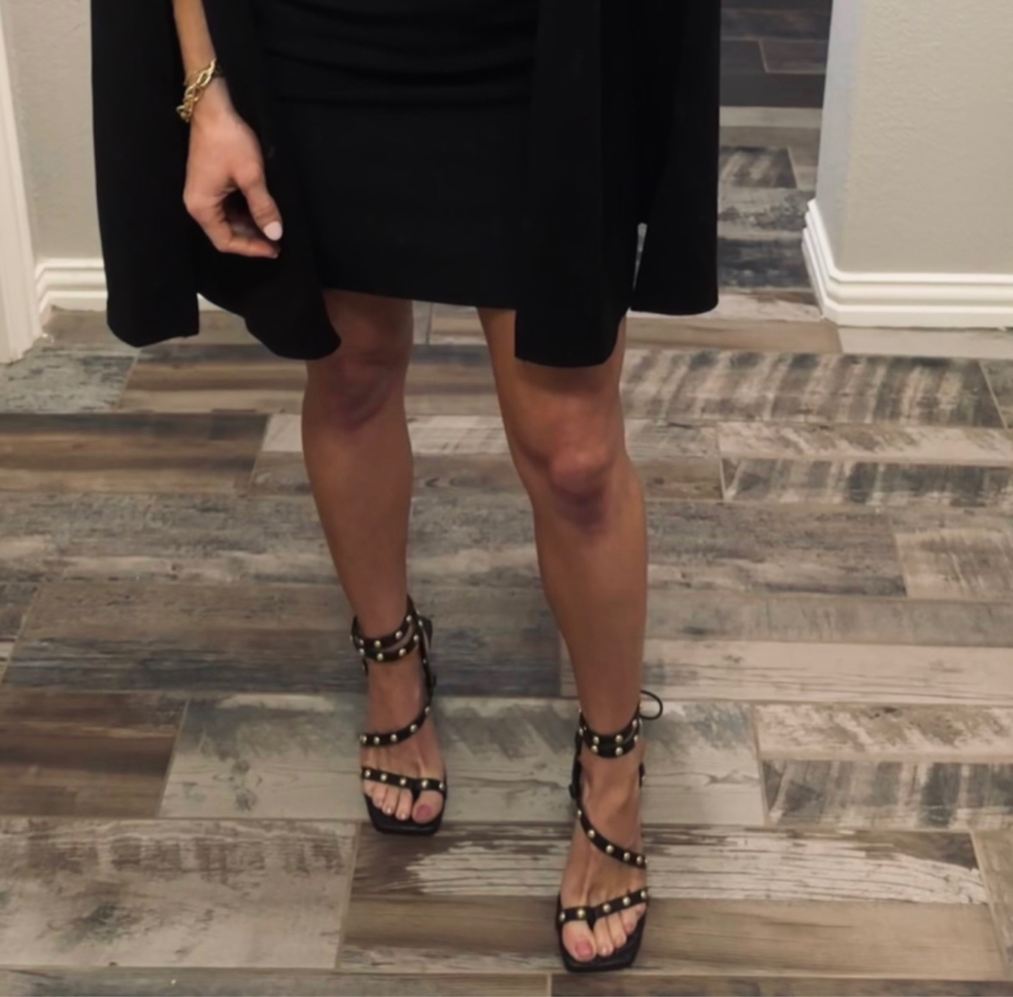 Cutest strappy black heel 🖤
Jessica Simpson studded black ankle wrap heeled sandal 
TTS wearing sz 5. Also comes in 2 other colors 

#LTKSeasonal #LTKshoecrush #LTKunder50