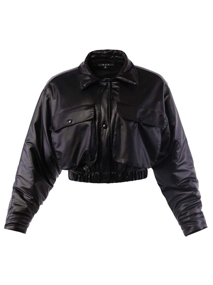 Women's Cropped Front Two Pocket Snap Quilted Padding Bomber Jacket | Amazon (US)