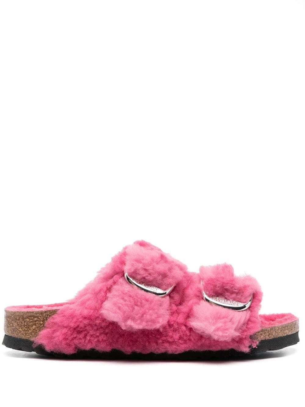 Birkenstock Arizona buckle-fastening brushed slippers - Pink | Farfetch Global
