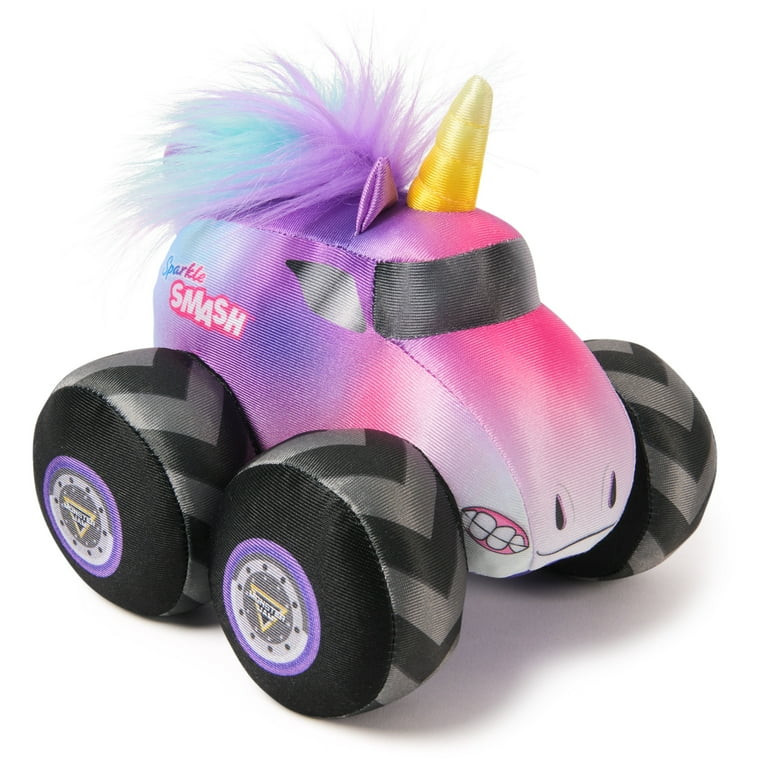 Monster Jam Official Sparkle Smash Truck with Sound, Plush Toy, Unicorn Monster Truck for Boys an... | Walmart (US)