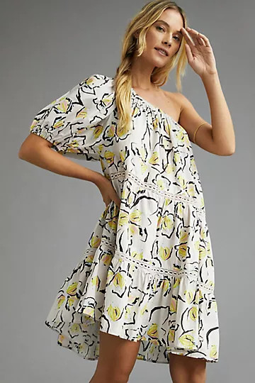 Velvet by Graham & Spencer One-Shoulder Floral Mini Dress | Anthropologie (US)