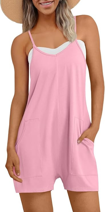 AUTOMET Womens Rompers Jumpsuits Summer Vacation Beach Outfits 2026 Shorts Overalls Jumpers Loose... | Amazon (US)