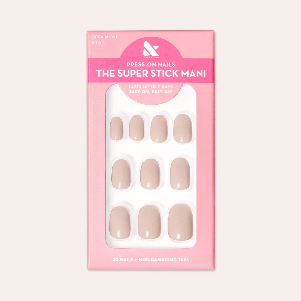 Kitten | Extra Short | Round - Tab Press-On | Olive & June