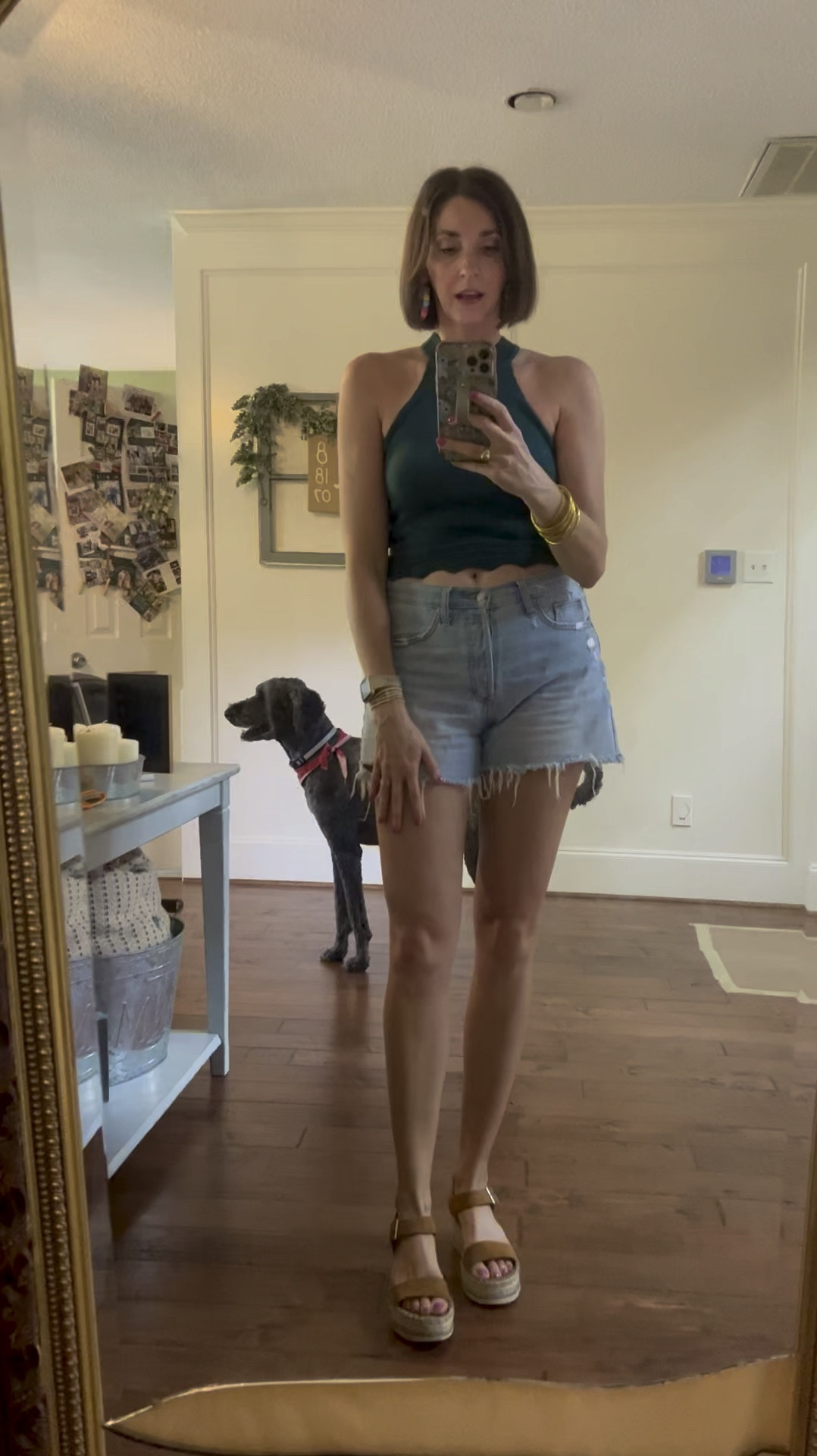 Summer outfit 
Country concert
Date night 
Rush 
Vacation outfit 
$22 Cropped lightweight crocheted sweater in my tts small- if you wear with high waisted bottoms, there's no skin showing on your stomach. 

$25 agolde dupe cut off jean shorts 
4 inch inseam, looser legs, 90's baggy midrise fit. In my tts 4. 
The white runs small, size up 1

Reef platform sandals with arch support and a cushioned sole 

Colorful lightweight earrings 

Heated round brush for finishing your style 

Bracelets can be worn in the pool, shower, etc  


#LTKSeasonal #LTKBacktoSchool #LTKOver40