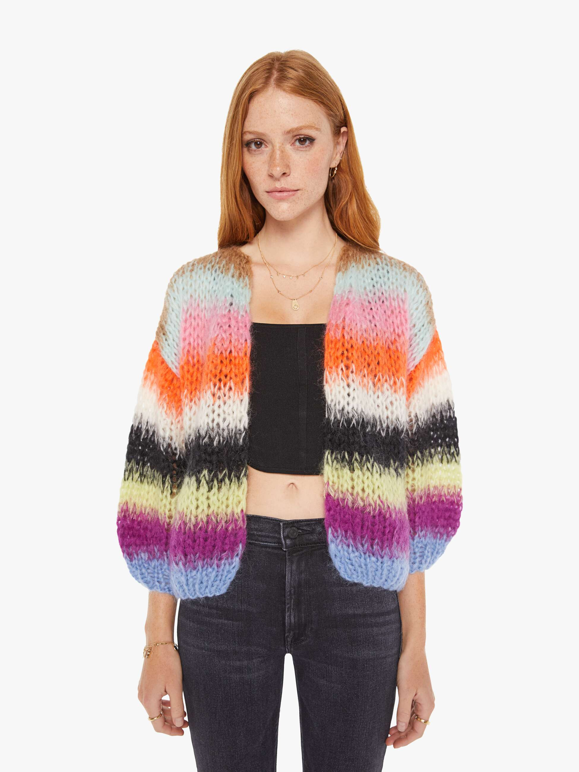 Maiami Mohair Bomber Cardigan Gradient - Multicolour | Mother Denim