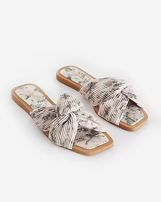 Floral Twist Strap Flat Sandals | Express