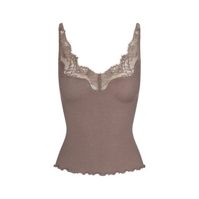 SKIMS Lace Cami Top | Deep Neutral | Small/Medium | Rib Knit | SKIMS (US)