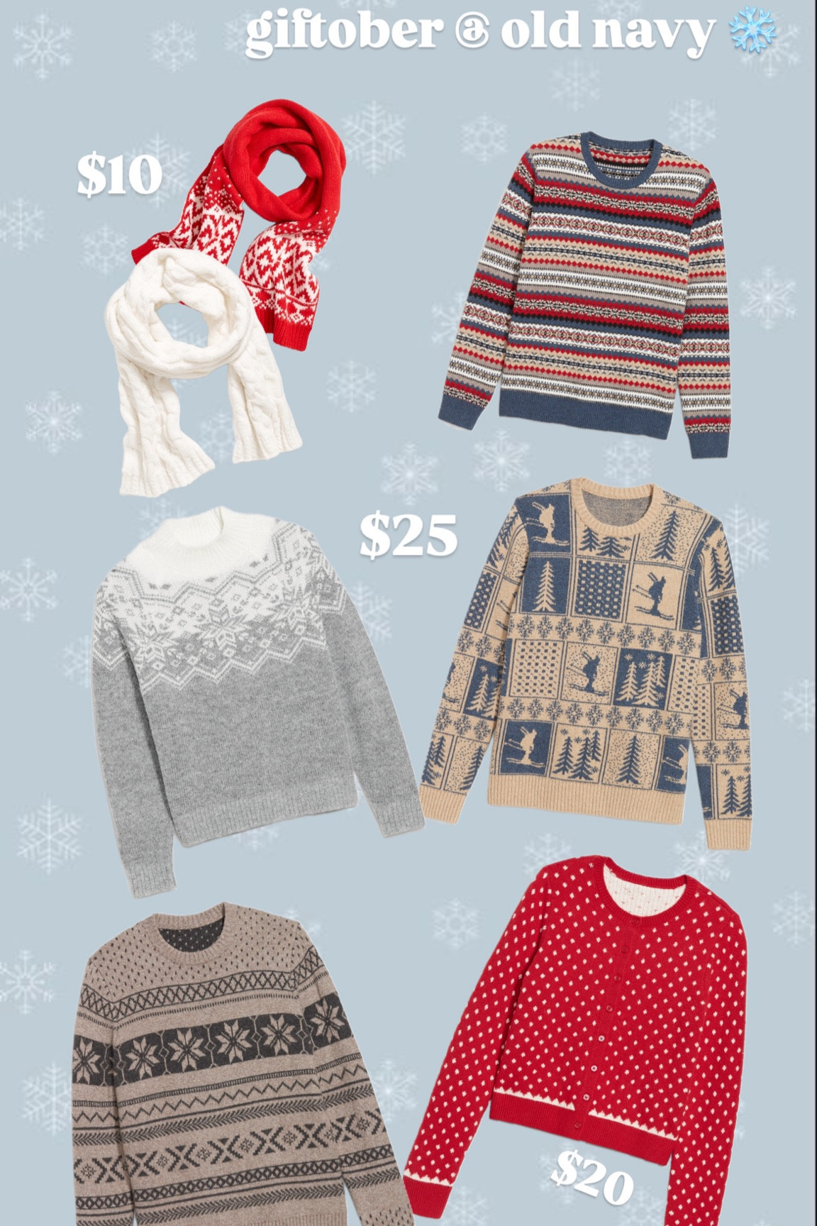 It’s giftober at old navy! Everything is 50% off so now it’s the perfect time to stock up on all the cute holiday sweaters and family pajamas while the prices are low ☺️ a lot of these sweaters shown are mens sweaters but I still love them for an oversized fit on myself!

#LTKHoliday #LTKSeasonal #LTKSaleAlert