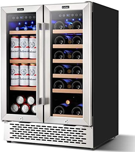 Colzer 24 Inch Beverage Fridge and Wine Cooler Dual Zone, Wine Beverage Refrigerator 18 Bottles a... | Amazon (US)