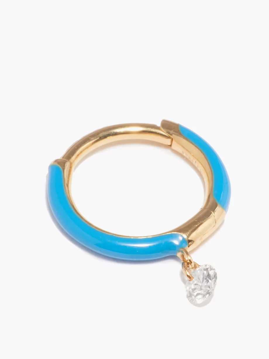 Diamond, enamel & 18kt gold single earring | Persee | Matches (UK)