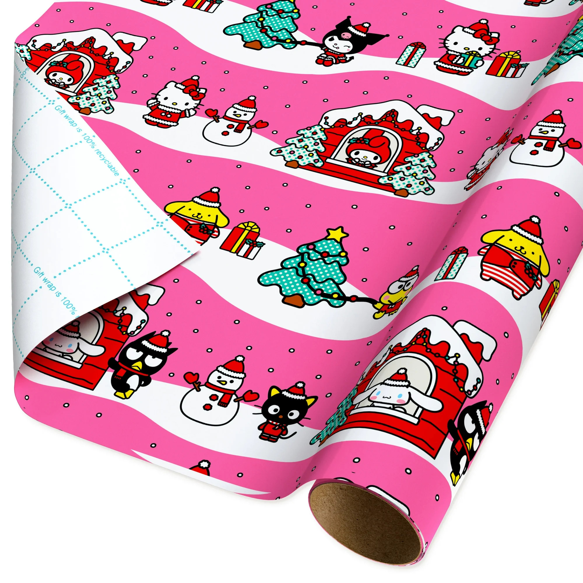 Plus Mark 40 in. Hello Kitty Pink Christmas Wrapping Paper with Cutlines (60 sq. ft., 1-Roll) | Walmart (US)
