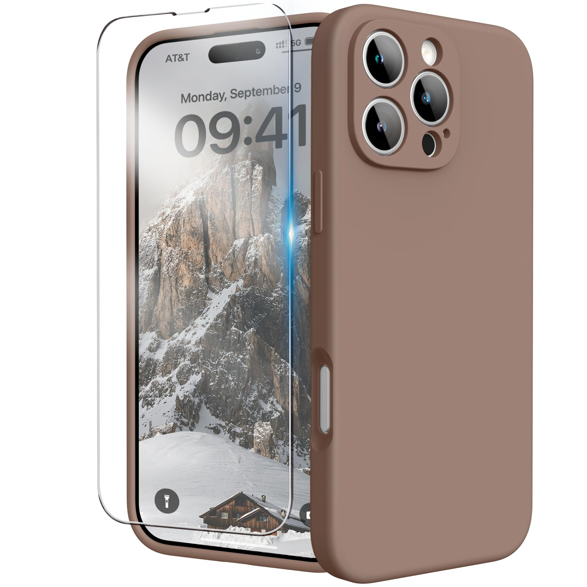 for iPhone 16 Pro Case, Liquid Silicone Case with Camera Protection Soft Gel Rubber Cover with Mi... | Amazon (US)