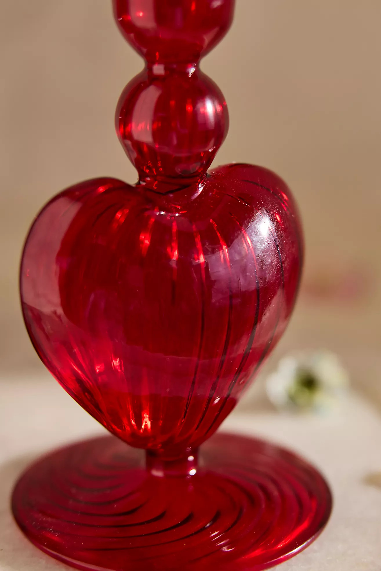 Heart Glass Taper Holder | Anthropologie (US)