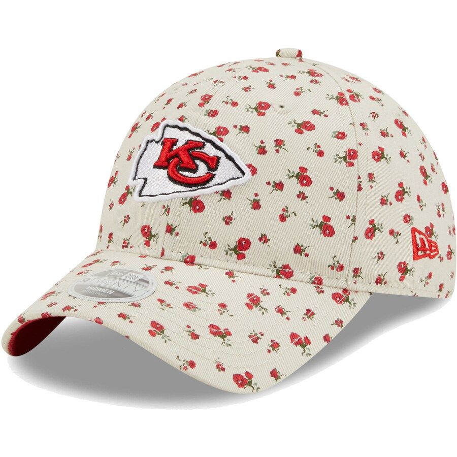 Kansas City Chiefs New Era Women's Floral 9TWENTY Adjustable Hat - Cream | Fanatics