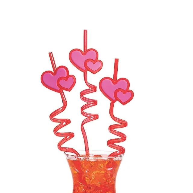 Valentine'S Heart Silly Straw - Party Supplies - 12 Pieces | Walmart (US)